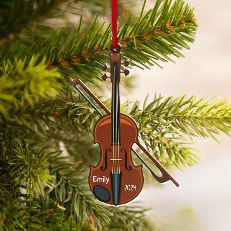 Acoustic Guitar Ornament, Guitar Christmas Tree Decoration, Christmas Gift for Guitarist, Guitar Player Gift, Classic Guitar Ornament Music
