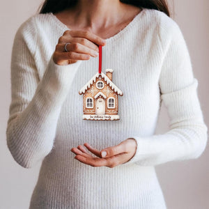 Personalized House Ornament for Christmas - Ornament with custom name, Family ornament, Our first home, Gingerbread house, Tree hanging