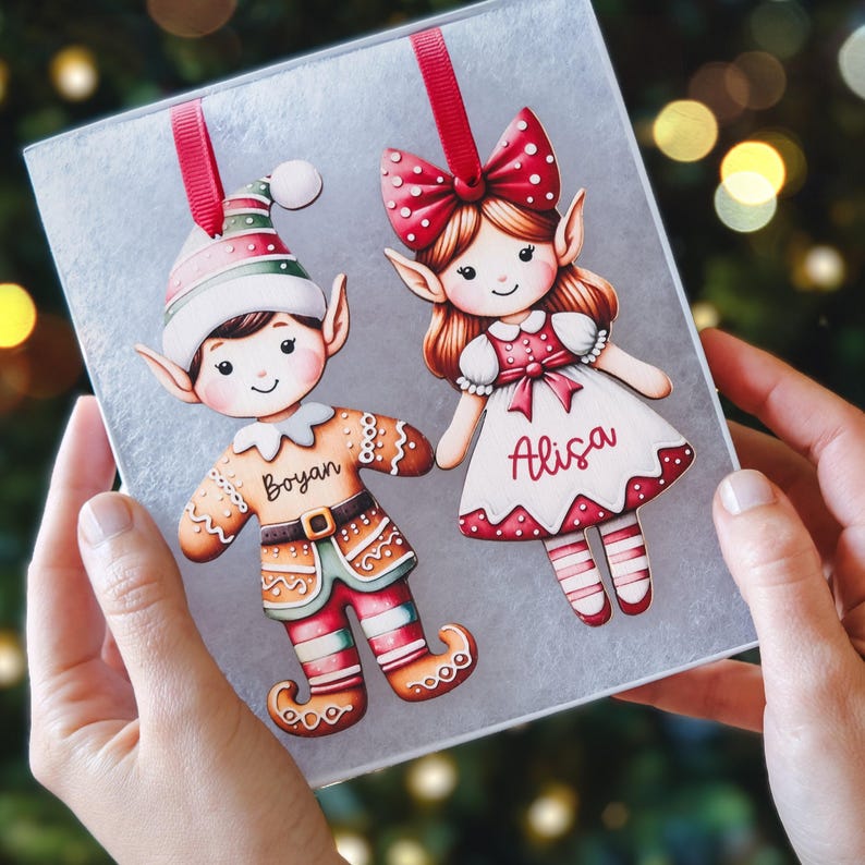 Personalized Elf Girl | Christmas Ornament, Christmas Ornament with custom name for girl for boy , Christmas 2025 Keepsake, Tree Adornment