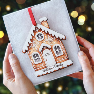 Personalized House Ornament for Christmas - Ornament with custom name, Family ornament, Our first home, Gingerbread house, Tree hanging