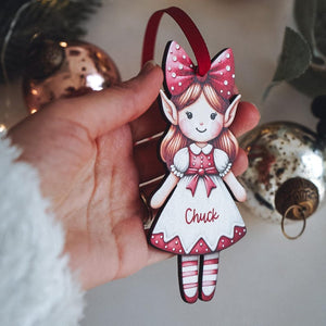 Personalized Elf Girl | Christmas Ornament, Christmas Ornament with custom name for girl for boy , Christmas 2025 Keepsake, Tree Adornment