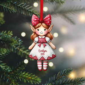 Personalized Elf Girl | Christmas Ornament, Christmas Ornament with custom name for girl for boy , Christmas 2025 Keepsake, Tree Adornment