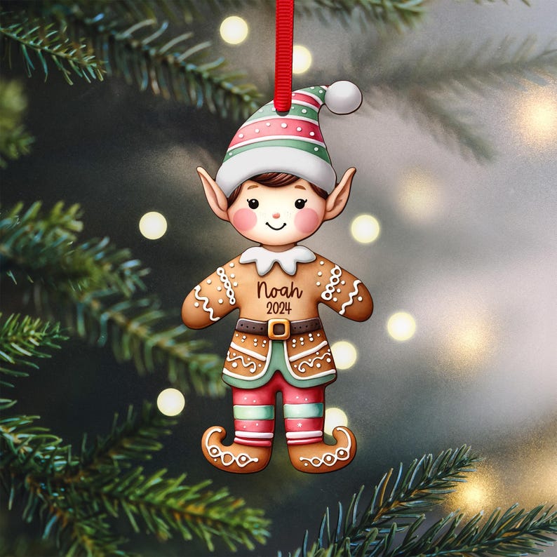 Personalized Elf Girl | Christmas Ornament, Christmas Ornament with custom name for girl for boy , Christmas 2025 Keepsake, Tree Adornment
