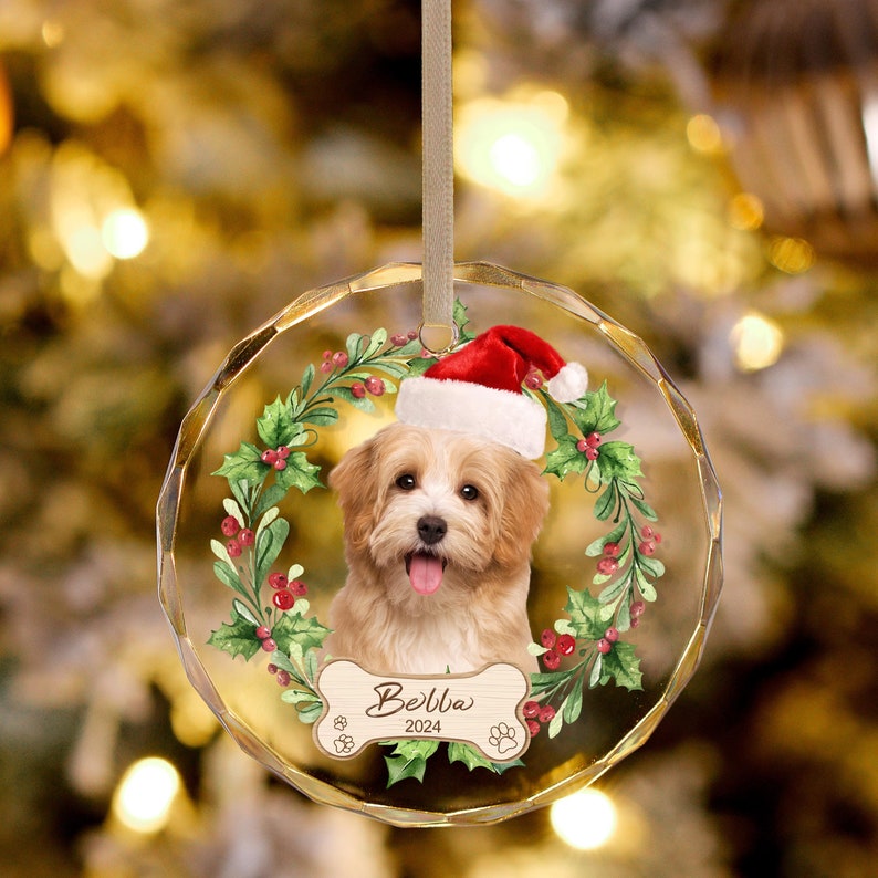 Personalized Dog memorial gift, Pet Ornament with Photo, Custom Photo Ornament, Custom Dog Christmas Ornament, Photo Gift for pet lover