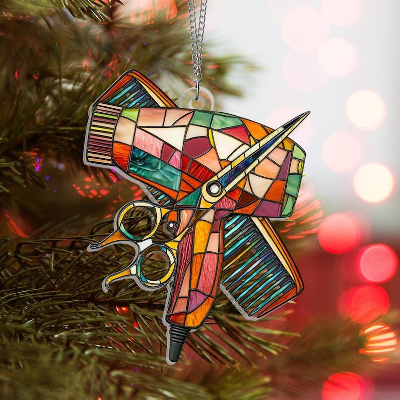 Hair Salon Decor, ACRYLIC Suncatcher Hair Tool, Hairdresser Gifts, Crystal Hair Tools, Hair salon gift ideas, Hair Salon Accessories