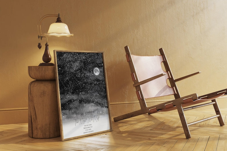 Custom Star Map, Night Sky Print, Sky Map, Wedding Gift, Constellation Map, First Anniversary Gift, Personalized Star Map, Print Only