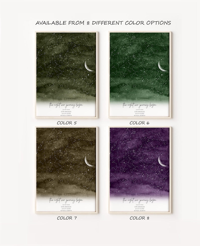 Custom Star Map, Night Sky Print, Sky Map, Wedding Gift, Constellation Map, First Anniversary Gift, Personalized Star Map, Print Only