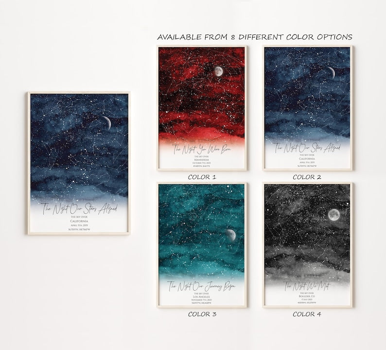 Custom Star Map, Night Sky Print, Sky Map, Wedding Gift, Constellation Map, First Anniversary Gift, Personalized Star Map, Print Only