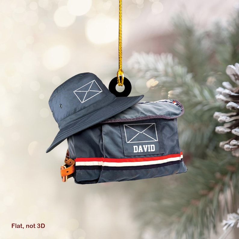Personalized Postal Worker 2D Flat Ornament, Custom Postal Worker Ornament, Christmas Gift For Mail Lady, Mail Carrier Gift