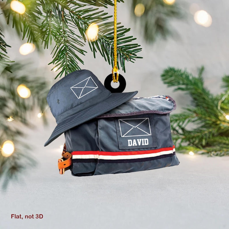 Personalized Postal Worker 2D Flat Ornament, Custom Postal Worker Ornament, Christmas Gift For Mail Lady, Mail Carrier Gift