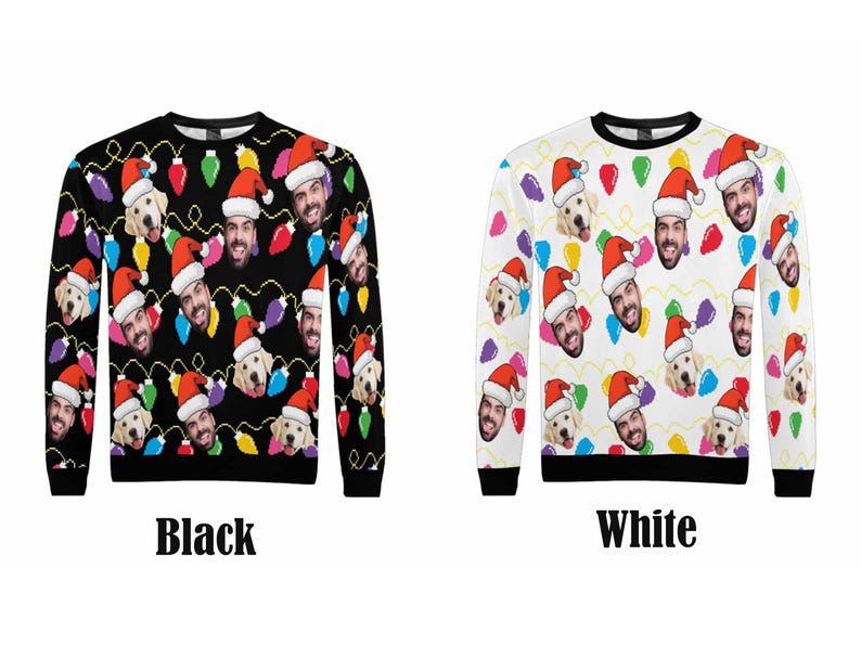 Custom Christmas Ugly Sweater,Personalize Face Sweatshirt,Funny Sweatshirt for Family/Friends,Christmas Ugly Sweater Party Christmas Gifts