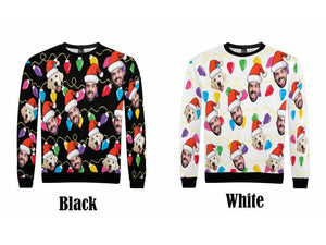 Custom Christmas Ugly Sweater,Personalize Face Sweatshirt,Funny Sweatshirt for Family/Friends,Christmas Ugly Sweater Party Christmas Gifts