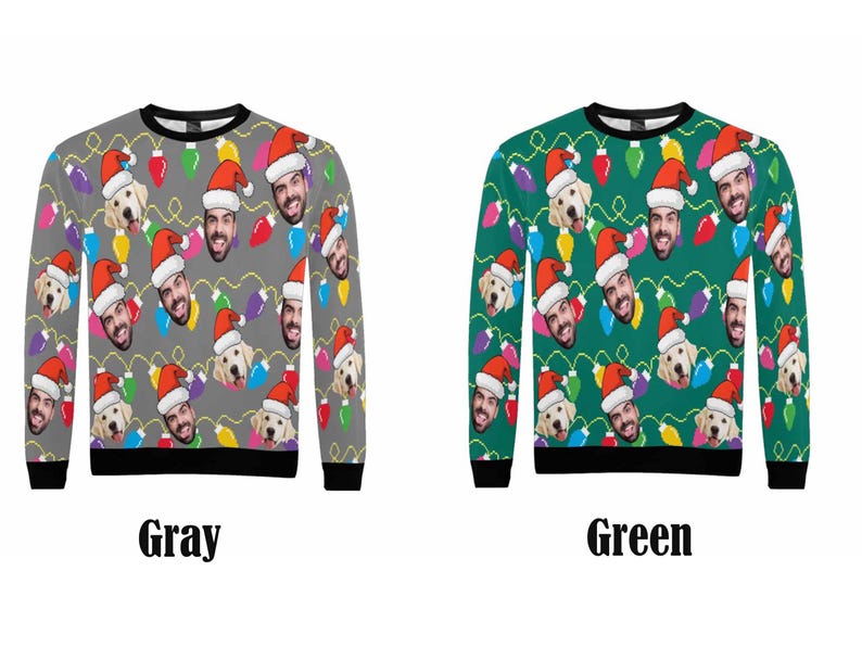 Custom Christmas Ugly Sweater,Personalize Face Sweatshirt,Funny Sweatshirt for Family/Friends,Christmas Ugly Sweater Party Christmas Gifts