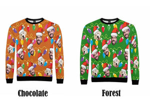 Custom Christmas Ugly Sweater,Personalize Face Sweatshirt,Funny Sweatshirt for Family/Friends,Christmas Ugly Sweater Party Christmas Gifts
