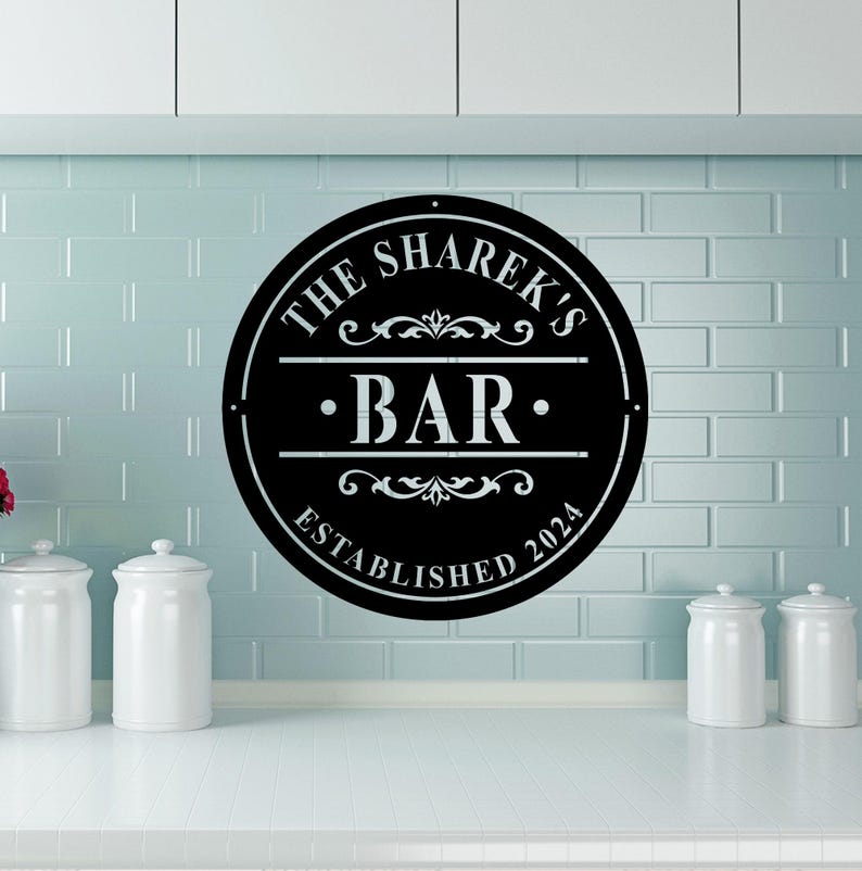 Personalized Metal Bar Wall Sign, Custom Bar Sign, Bar Wall Art Decor,Man Cave Decor,Custom Home Bar Sign,Pub Name Decor,Bar Decor