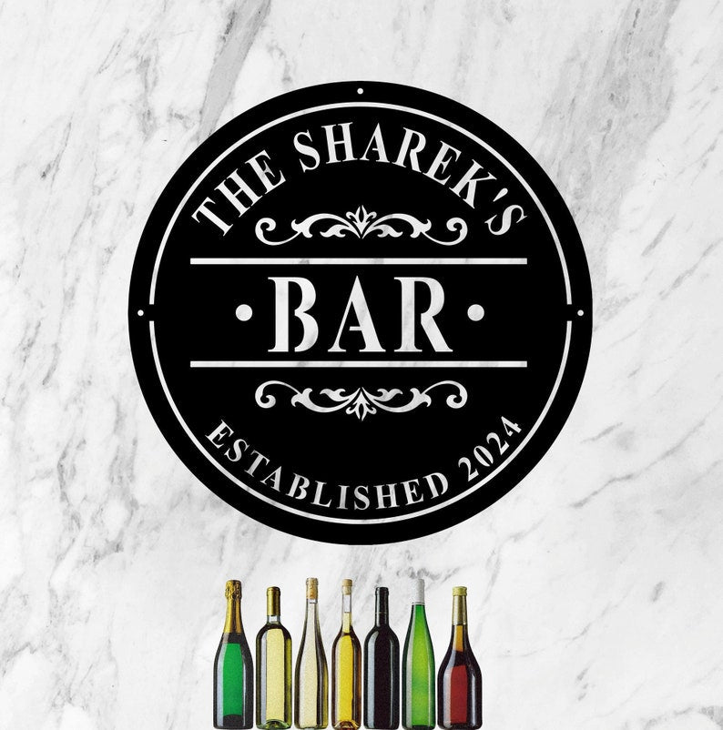 Personalized Metal Bar Wall Sign, Custom Bar Sign, Bar Wall Art Decor,Man Cave Decor,Custom Home Bar Sign,Pub Name Decor,Bar Decor