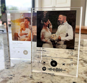 Personalised Song Music Plaque Thick Customized Acrylic Song Plaque with Any Photo Song Any Playlist Music Gift Music Prints Anniversary