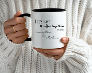 Personalized Wedding Couple Mugs, Custom Coffee Mug Set for Couples, Have Coffee Together Mug Set Husband Wife, Anniversary Mr and Mrs Mugs