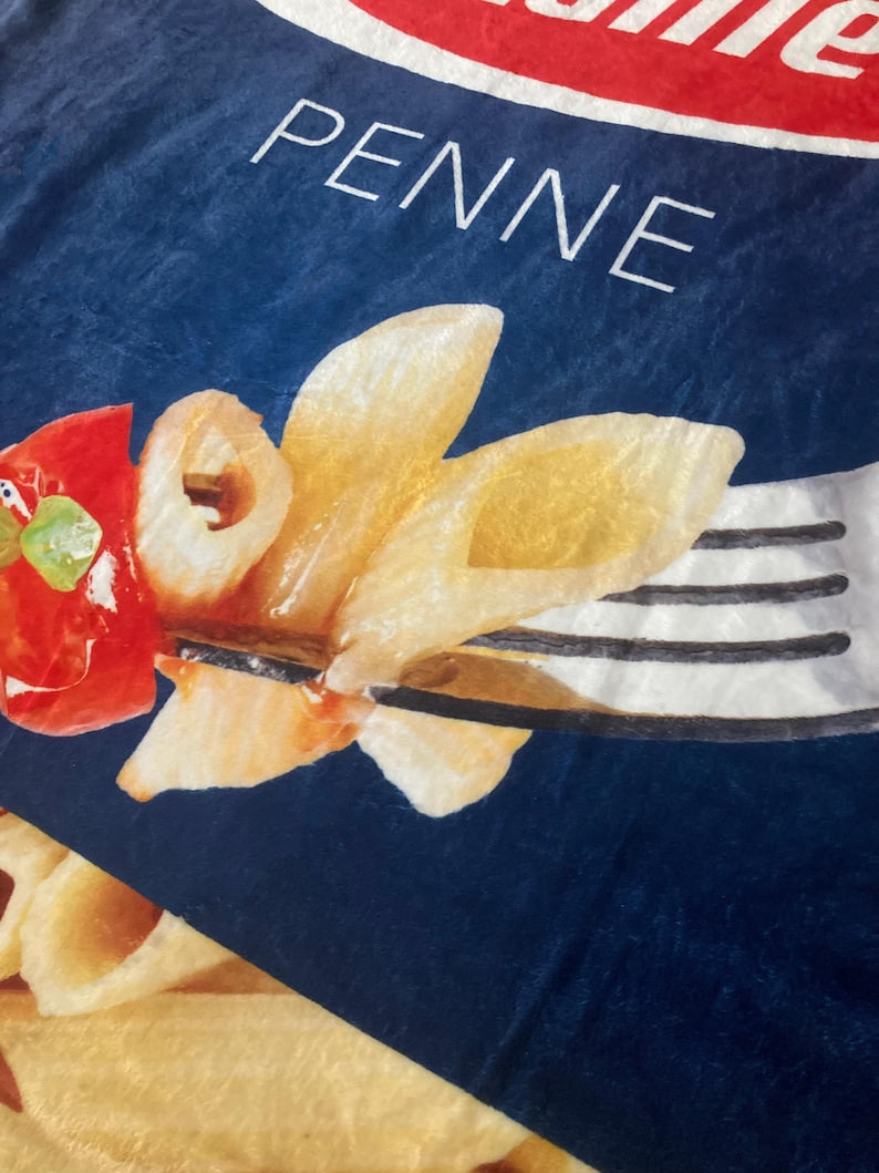Pasta Personalised Blanket Throw/ Fun gift for her him kids BFF wife mother birthday/ Custom made/ Italian gift/ Christmas gift