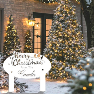 Personalized Christmas Metal Sign, Christmas Yard Decor, Christmas Outdoor Decor,Christmas Snow Decor, Custom Christmas Decor