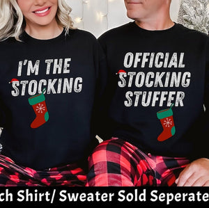 Christmas Couples Matching Shirts, Holiday Matching Outfits, Santa Sweater Cozy Winter Wear Adult Xmas Party Shirt Official Stocking Stuffer