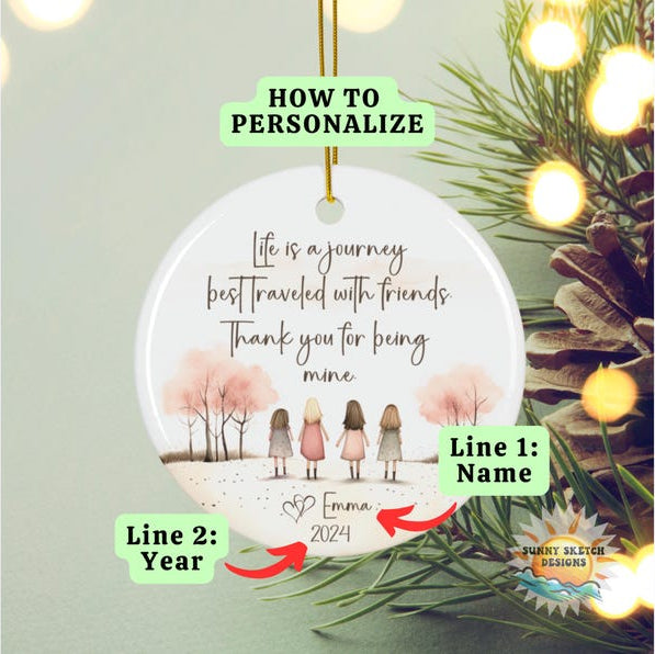 Friend Ornament, Personalized Friend Gift Ornament, Friend Christmas Ornament, Best Friends Ornament Gift, Custom Friend Gift Ornament