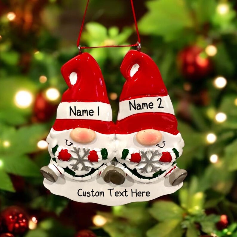 Personalised Couples Christmas Ornament - Bauble - Engaged - Married - First Christmas Together Gift - boyfriend girlfriend partner