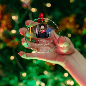 Personalized Graduation Glass Ornament, 2026 Graduation Gift, Graduate Congratulations Ornament, Graduation Memory Keepsake, Class of 2026