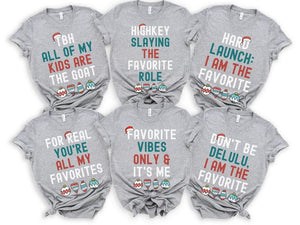 Family Christmas Shirts, Funny Christmas Family Shirts, Kids Christmas I'm The Favorite Christmas Outfits, Teen Slang Christmas Bruh Shirt