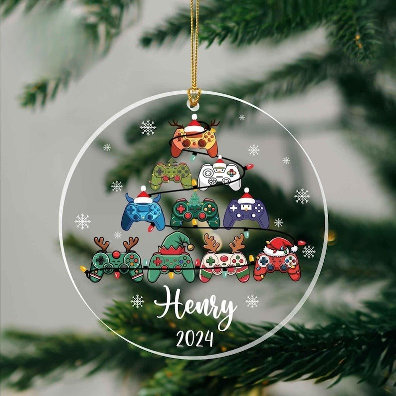 Personalized Gamer Acrylic Ornament, Gaming Hand Play Christmas Ornament, Video Game Ornament, Gift for Boys, Gaming Gifts, Game Lovers Gift