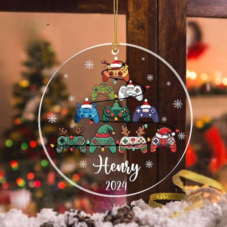 Personalized Gamer Acrylic Ornament, Gaming Hand Play Christmas Ornament, Video Game Ornament, Gift for Boys, Gaming Gifts, Game Lovers Gift