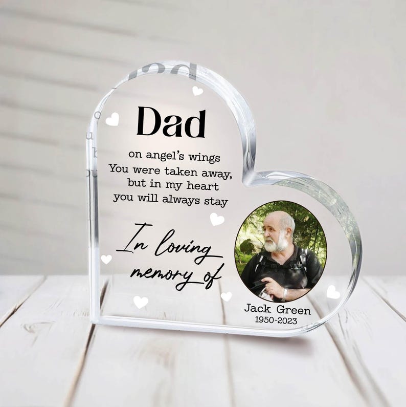 Personalized Mother Father Picture Frame Memorial Gift, Custom Acrylic Plaque, In Loving Memory Condolence Remembrance Loss Sympathy Gift