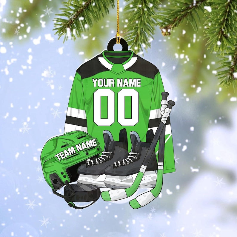 Custom Hockey Outfit Christmas Ornament 2025,Hockey Players Keepsake,Hockey Lovers Ornament,Gift For Hockey Player, Hockey Shoes Ornament