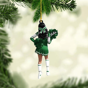 Custom Cheerleader Ornament, Personalized Cheerleading Pom pom Girl Christmas Ornaments, Blue Cheerleader Ornament,Customized Xmas Gift 2025