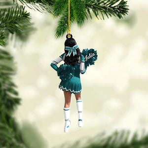 Custom Cheerleader Ornament, Personalized Cheerleading Pom pom Girl Christmas Ornaments, Blue Cheerleader Ornament,Customized Xmas Gift 2025