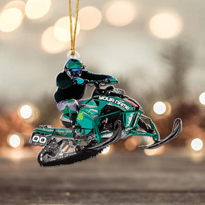 Custom Snowmobile Christmas Ornament, Snow Mobile Rider Ornament, Snowmobile 2025 Ornament, Outdoor Sport Ornament, Acrylic/Wooden Ornament