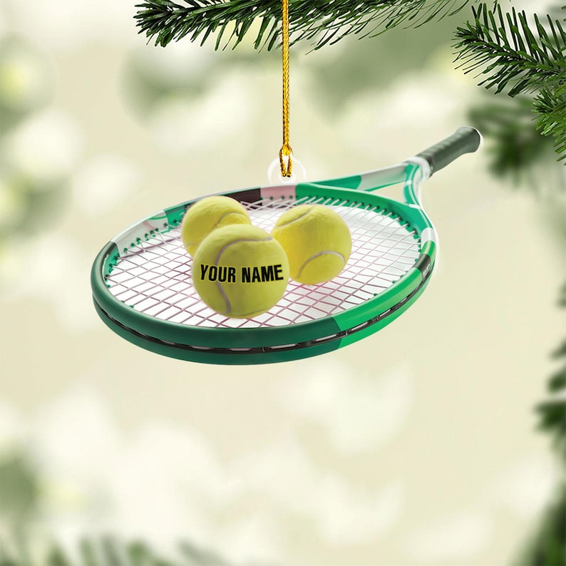 Custom Tennis Christmas Ornament, Tennis Ornament, 2025 Tennis Ball Ornament, Personalized Ornament, Tennis Mom Gift Idea, Tennis Coach Gift