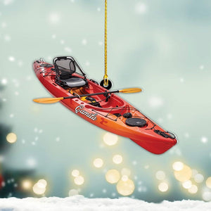 Personalized Kayak Ornament, Custom Canoe Ornament Christmas Present, Perfect Gift for Water Sports Enthusiasts, Beach Vacation Keepsake