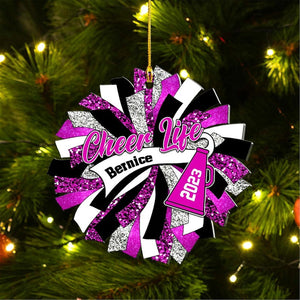 Custom Cheerleader Ornament, Personalized Cheerleading Pom pom Girl Christmas Ornaments, Blue Cheerleader Ornament,Customized Xmas Gift 2025