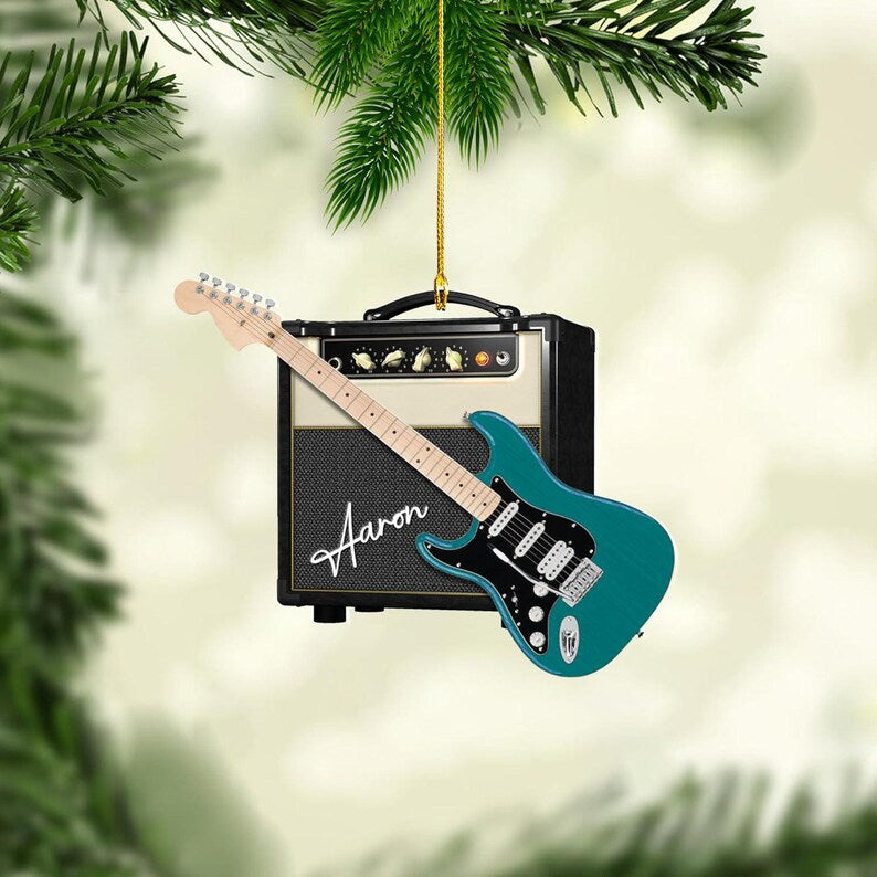 Custom Guitar Christmas Ornament 2025, Christmas Guitar Player Ornament, Gift for Guitar Players, Guitar Player Gift, Gift For Guitar Lovers