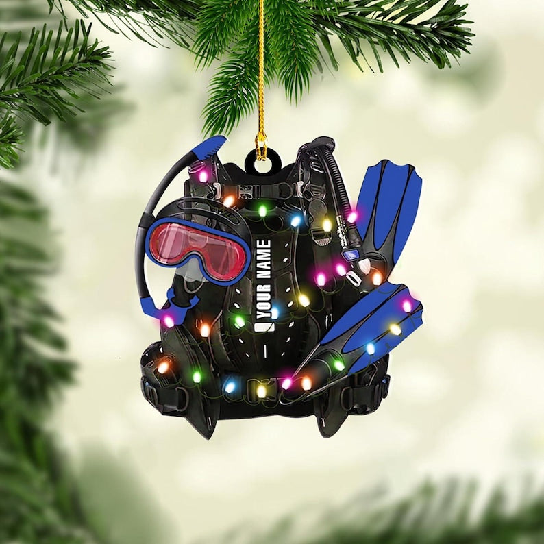 Personalized Scuba Diving Ornament, Scuba Diving Ornament,Christmas Ornament for Scuba Diver,Scuba Dive Gift,Custom Christmas Ornament Decor