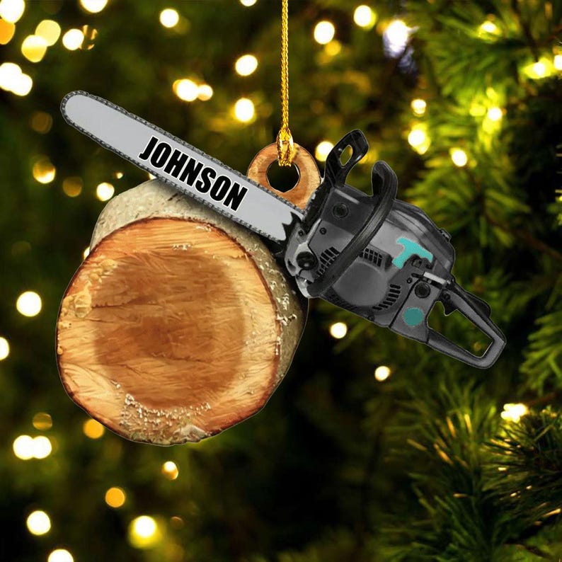 Personalized Arborist Christmas Ornament, Logger Hanging Ornament, Custom Acrylic Flat Ornament, Tree Cutter Decor, Gift For Tree Trimmer