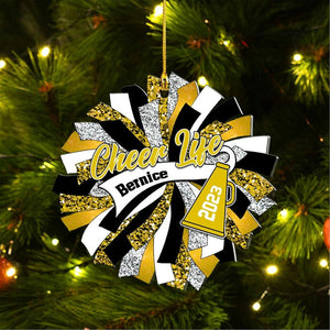 Custom Cheerleader Ornament, Personalized Cheerleading Pom pom Girl Christmas Ornaments, Blue Cheerleader Ornament,Customized Xmas Gift 2025