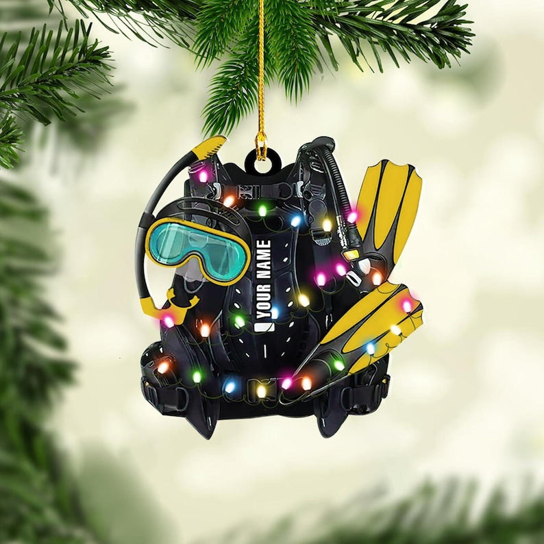 Personalized Scuba Diving Ornament, Scuba Diving Ornament,Christmas Ornament for Scuba Diver,Scuba Dive Gift,Custom Christmas Ornament Decor