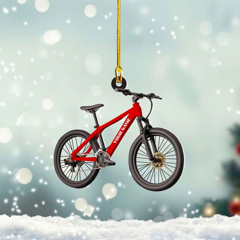 Personalized Bicycle Christmas Ornaments,Cycling Acrylic Ornament, Bicycle Gift,Christmas Gifts For Bicycle Rider,Bike Xmas Acrylic Ornament