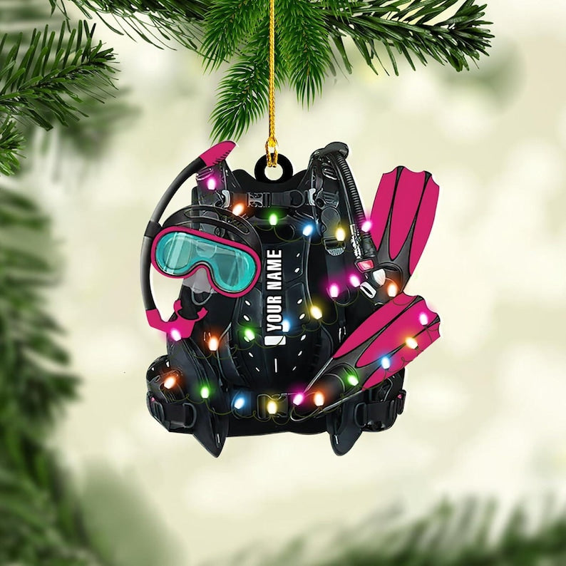 Personalized Scuba Diving Ornament, Scuba Diving Ornament,Christmas Ornament for Scuba Diver,Scuba Dive Gift,Custom Christmas Ornament Decor