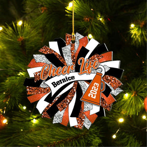 Custom Cheerleader Ornament, Personalized Cheerleading Pom pom Girl Christmas Ornaments, Blue Cheerleader Ornament,Customized Xmas Gift 2025
