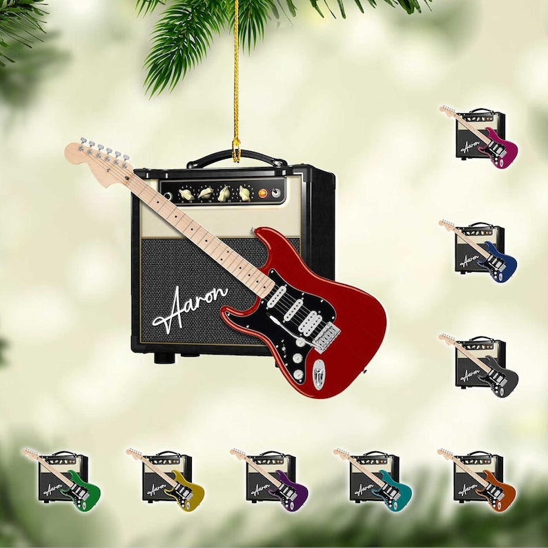 Custom Guitar Christmas Ornament 2025, Christmas Guitar Player Ornament, Gift for Guitar Players, Guitar Player Gift, Gift For Guitar Lovers