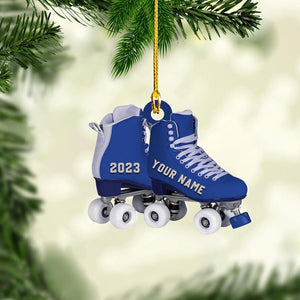 Personalized Roller Skate, Roller Derby Christmas Light Car Ornament, Love Roller Skate Christmas Ornament, Xmas Hanging Ornament 2d Flat