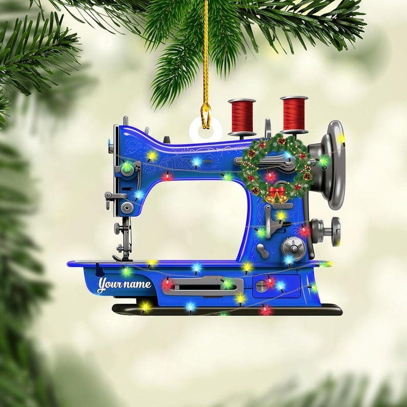 Personalized Sewing Machine Christmas Ornament 2025, Sewing Machine Keepsake, Gift For Sewing Lovers, Loved Sewing Box Ornament